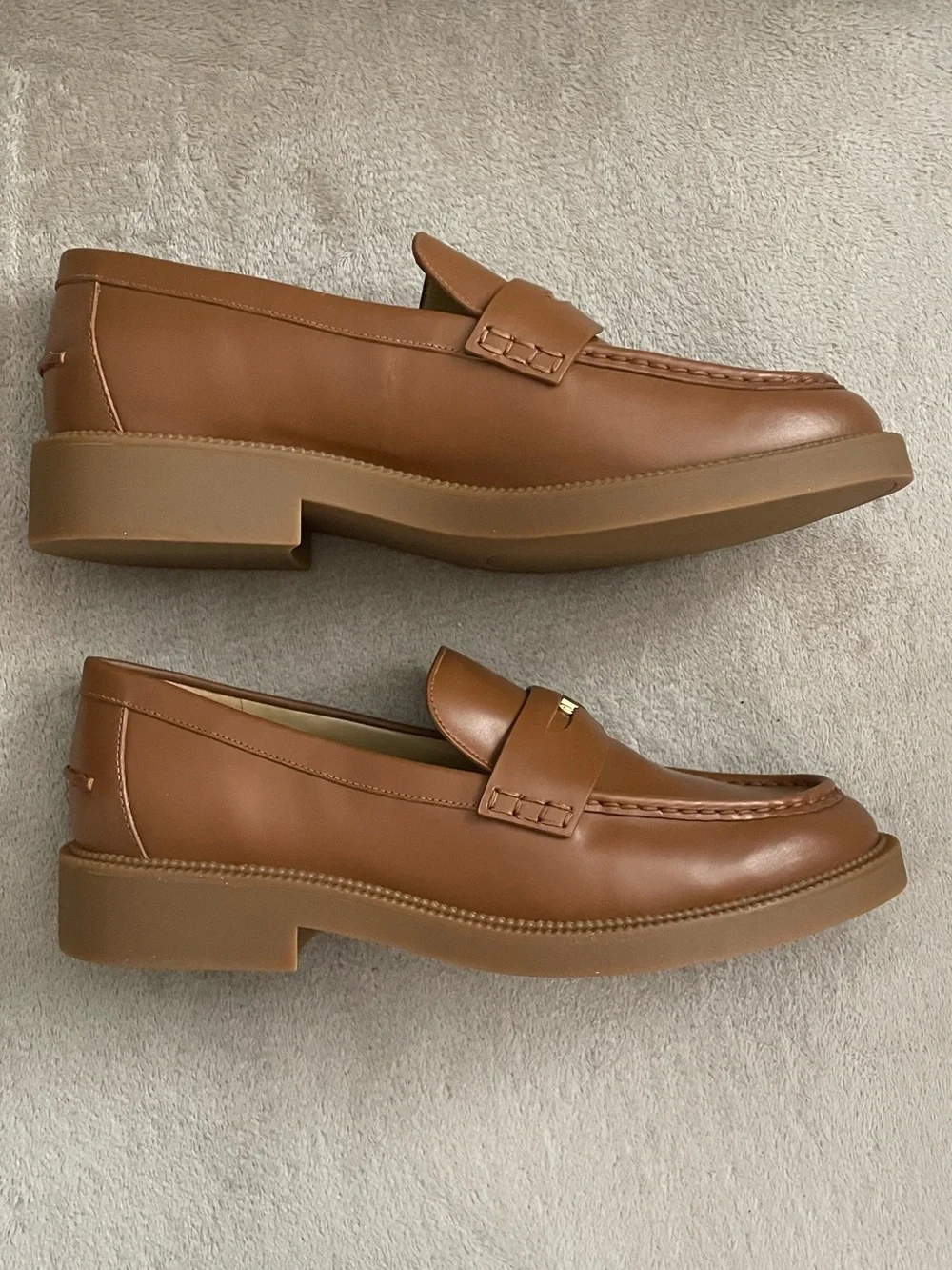 Michael Kors Eden Penny Loafers in Luggage NIB